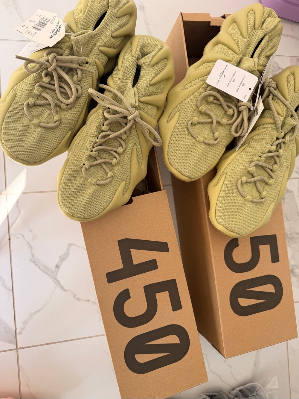 Yeezy 450 Resin Olive Green Low-Top Sneakers